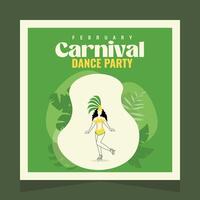 braziliaans carnaval partij sociaal media post illustratie ontwerp sjabloon vector