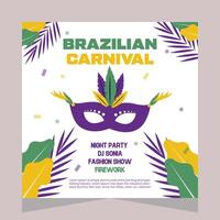 braziliaans carnaval partij sociaal media post illustratie vector