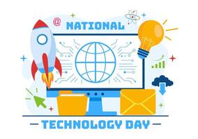 nationaal technologie dag vector illustratie Aan 11 mei met creatief digitaal voor innovatie en ontwikkeling van hoog tech in vlak tekenfilm achtergrond