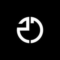 zc monogram logo cirkel lint stijl ontwerpsjabloon vector