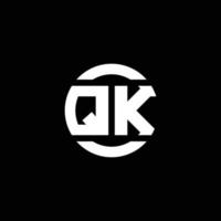 QK logo monogram geïsoleerd op cirkel element ontwerpsjabloon vector