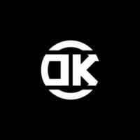dk logo monogram geïsoleerd op cirkel element ontwerpsjabloon vector