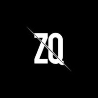 zq logo monogram met slash stijl ontwerpsjabloon vector