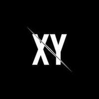 xy logo monogram met slash-stijl ontwerpsjabloon vector