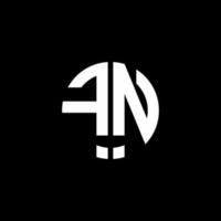 fn monogram logo cirkel lint stijl ontwerpsjabloon vector