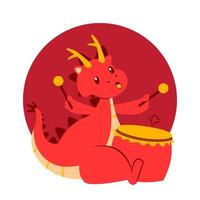 rood draak Chinese nieuw jaar element vector