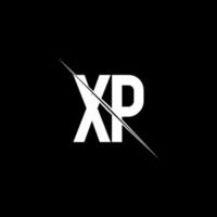 xp logo monogram met slash-stijl ontwerpsjabloon vector