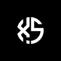 xs monogram logo cirkel lint stijl ontwerpsjabloon vector