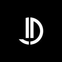 ld monogram logo cirkel lint stijl ontwerpsjabloon vector