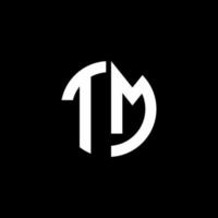 tm monogram logo cirkel lint stijl ontwerpsjabloon vector