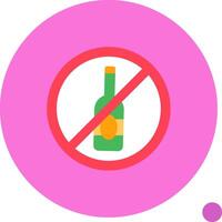 Nee alcohol lang cirkel icoon vector