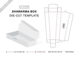 shoarma doos dood gaan besnoeiing sjabloon voor klein of voedsel verpakking vector