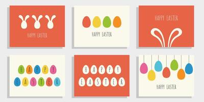 gelukkig Pasen groet kaarten verzameling. vector