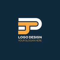 minimalisme brief dj logo vector