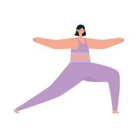 vrouw doet yoga vector