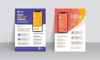 mobiel app Promotie folder brochure Hoes sjabloon met creatief lay-out vector