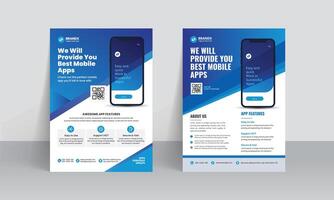 mobiel app Promotie folder brochure Hoes sjabloon met creatief lay-out vector