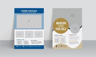echt landgoed folder brochure Hoes sjabloon met professioneel huis uitverkoop vernieuwing agentschap afzet brochure ontwerp vector