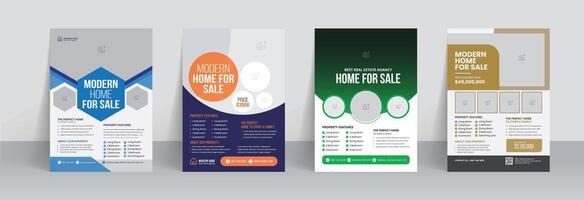 echt landgoed folder brochure Hoes sjabloon met professioneel huis uitverkoop vernieuwing agentschap afzet brochure ontwerp vector