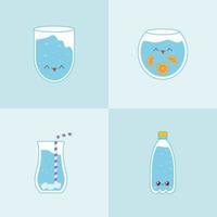 vier water items vector