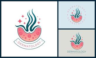 dermatologie huid zorg kliniek en geneeskunde schoonheid salon en spa logo sjabloon ontwerp vector