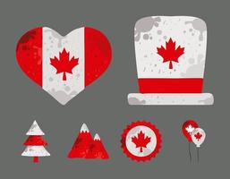 zes canada-dagpictogrammen vector