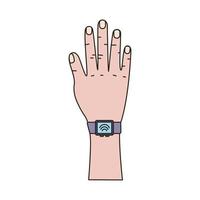 hand met smartwatch vector