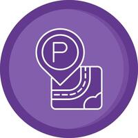 parkeren solide Purper cirkel icoon vector