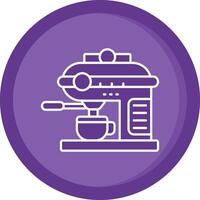 koffie machine solide Purper cirkel icoon vector