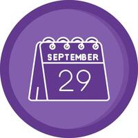 29e van september solide Purper cirkel icoon vector