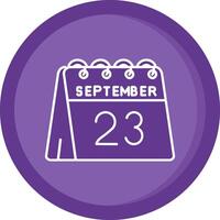 23e van september solide Purper cirkel icoon vector