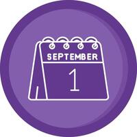 1e van september solide Purper cirkel icoon vector