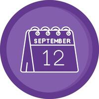 12e van september solide Purper cirkel icoon vector