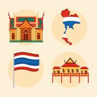 Thailand cultuur iconen vector