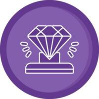 diamant solide Purper cirkel icoon vector