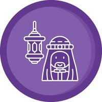 Arabisch solide Purper cirkel icoon vector