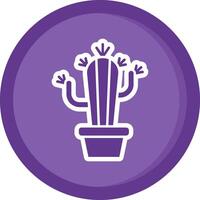 cactus solide Purper cirkel icoon vector