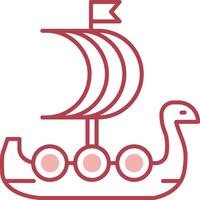 viking schip solide twee kleur icoon vector
