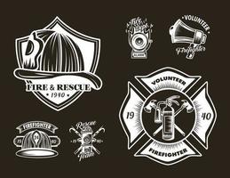 iconen van brandweerbadges vector