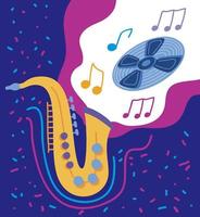 saxofoon met vinyl vector