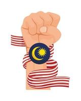 vlag van Maleisië in vuist vector