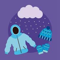 drie winterseizoen kleding vector