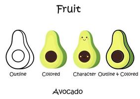 verzameling avocado-illustraties vector