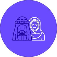 moslim duo afstemmen kleur cirkel icoon vector