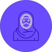moslim duo afstemmen kleur cirkel icoon vector