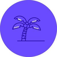 palm boom duo afstemmen kleur cirkel icoon vector