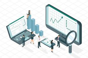 pictogrammen voor zakenmensen en analyses vector