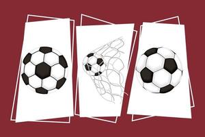 voetbal drie items vector