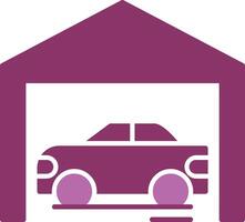 garage glyph twee kleur icoon vector