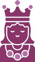 prinses glyph twee kleur icoon vector